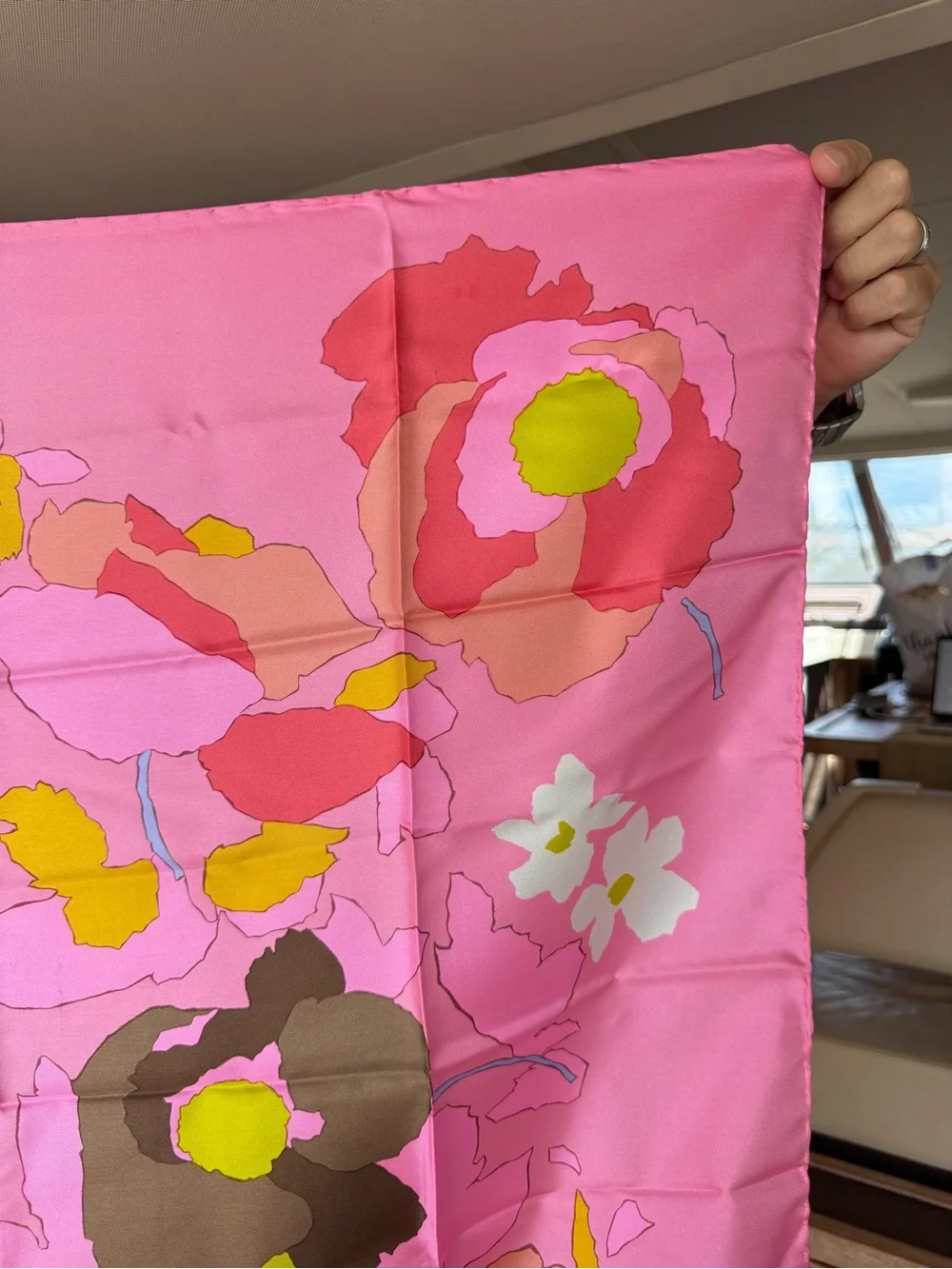 Dior Pink Floral Silk Scarf
